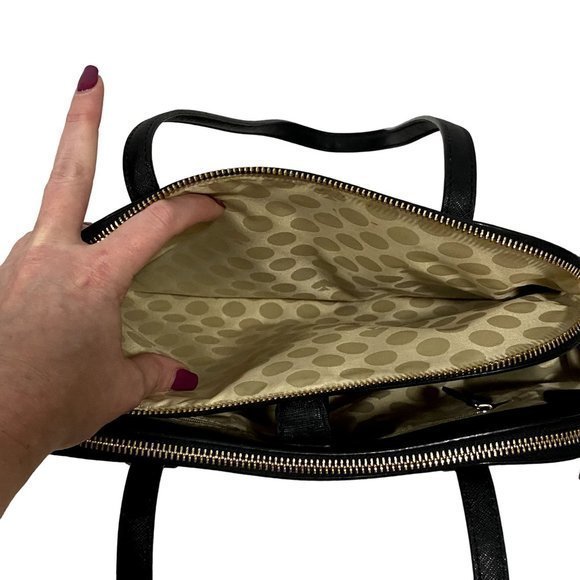 Kate Spade New York Cedar Street Maise Blue and Black Saffiano‎ Leather Satchel - Picture 6 of 11